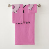 Sadie ~ Das rosa Schwein Badhandtuch Set (Insitu)