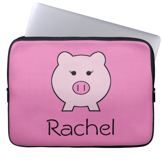 Sadie das rosa Schwein ~ niedliches Girly Kawaii Laptopschutzhülle (Vorderseite)