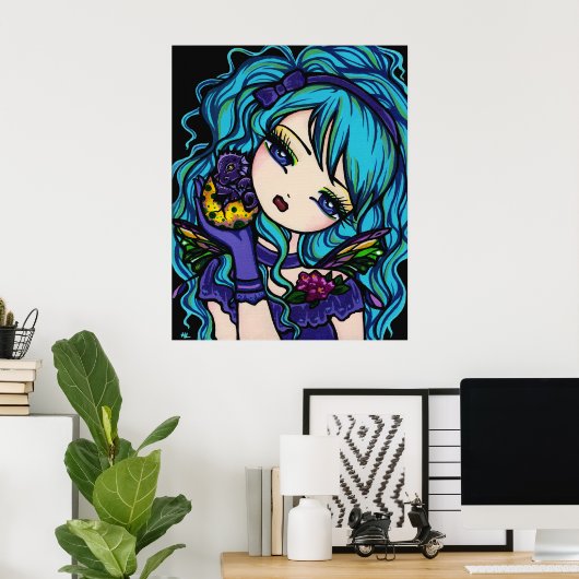 Sadie Dragon Fairy Princess Dragon Fantasy Art Poster (Heimbüro)
