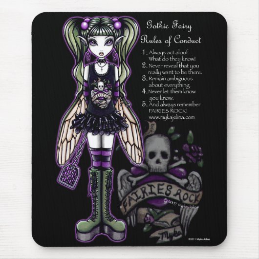 "Sadie" gotische feenhafte Regeln der Führung Mousepad (Vorne)