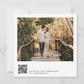 SADIE Minimal Square Wedding Invite Foto, QR Code Einladung (Rückseite)