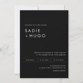 SADIE Minimal Wedding Einladung mit Foto & QR Code (Vorderseite)