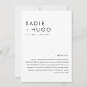 SADIE Modern Minimal Wedding Program 12x18 Flat Ca Einladung (Vorderseite)