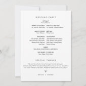 SADIE Modern Minimal Wedding Program 12x18 Flat Ca Einladung (Rückseite)