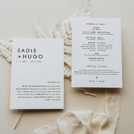 SADIE Modern Minimal Wedding Program 12x18 Flat Ca Einladung