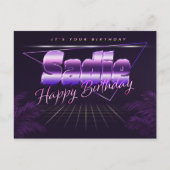 Sadie Name Vorname lila Postkarte Geburtstag (Vorderseite)