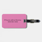 Sadie the Pink Pig ~ Niedlich Girly Kawaii Gepäckanhänger (Rückseite horizontal)