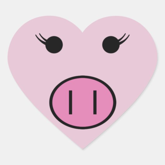 Sadie the Pink Pig ~ Niedlich Girly Kawaii Herz-Aufkleber (Vorderseite)