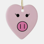 Sadie The Pink Pig ~ Niedlich Kawaii Keramikornament (Rechts)