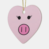 Sadie The Pink Pig ~ Niedlich Kawaii Keramikornament (Links)