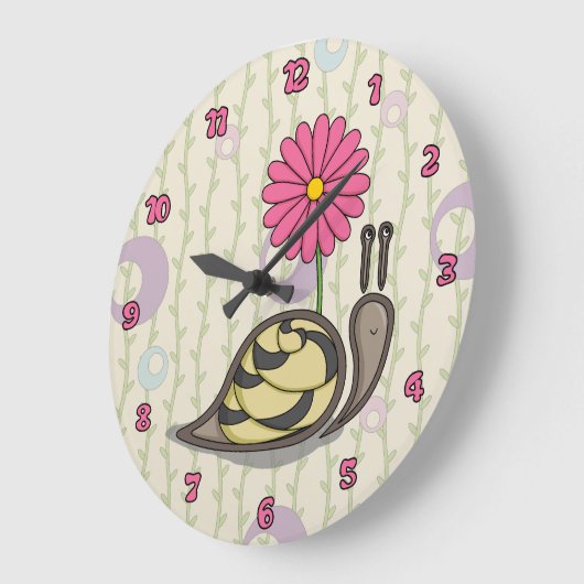Sadie the Snail Clock Große Wanduhr (Winkel)