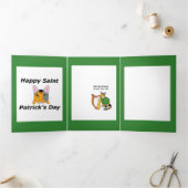 Sadie the Sneak Trifold St. Patrick's Day Card Dreifach Gefaltete Urlaubskarte (Innenseite)