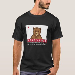 Sadifornia California Flag Socal Norcal Cencal Sad T-Shirt