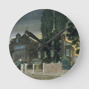 Sadlers Brunnen, 1826 (farbiger Stich) Runde Wanduhr
