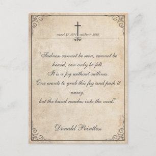 Sadness cannot be seen - Funeral Vintage Card Feiertagspostkarte