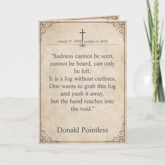 Sadness cannot be seen - Funeral Vintage Card Karte (Vorderseite)