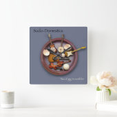 Sado-Domestics Zwei-Ei Quadratische Wanduhr (Zuhause)