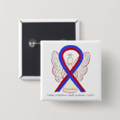 SADS Awareness Ribbon Angel Custom Button Buttone (Vorne & Hinten)