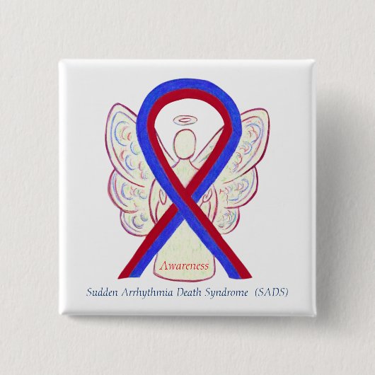 SADS Awareness Ribbon Angel Custom Button Buttone (Vorderseite)