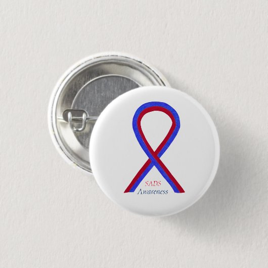SADS Awareness Ribbon, benutzerdefinierte Button-T Button (Vorne & Hinten)