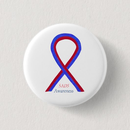 SADS Awareness Ribbon, benutzerdefinierte Button-T Button (Vorderseite)