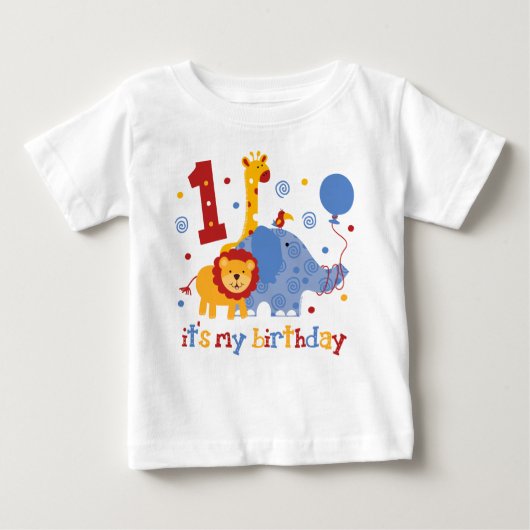 Safari-1. Geburtstag Baby T-shirt (Vorderseite)