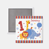 Safari 1. Geburtstag Custom Magnet (Vorderseite/Rückseite)