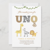 Safari 1. Geburtstag Einladung auf Spanisch, 1. (Vorderseite)