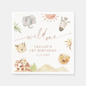 SAFARI 1. Geburtstag Gastgeschenk Serviette (Vorderseite)