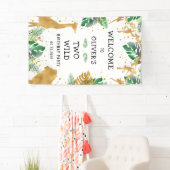 Safari 2. Geburtstag Party Green Gold Willkommen Banner (Insitu)