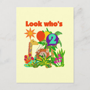 Safari 2. Geburtstag T - Shirt und Geschenke Postkarte
