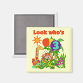 Safari 3. Geburtstag Tshirts und Geschenke Magnet (Vorderseite/Rückseite)