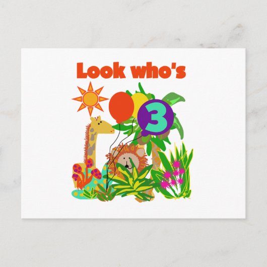 Safari 3. Geburtstag Tshirts und Geschenke Postkarte (Vorderseite)