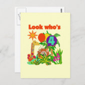 Safari 4. Geburtstag Tshirts und Geschenke Postkarte (Vorne/Hinten)