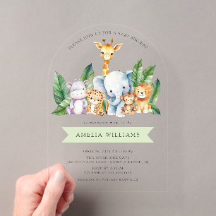 Safari-Abenteuer-Baby-Shower-Einladung Acryleinladungen