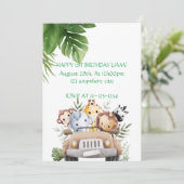 SAFARI-ABENTEUER GEBURTSTAGLICHE EINLADUNG, DIGITA EINLADUNG (Stehend Vorderseite)