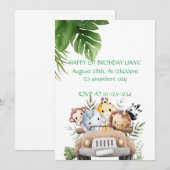 SAFARI-ABENTEUER GEBURTSTAGLICHE EINLADUNG, DIGITA EINLADUNG (Vorne/Hinten)