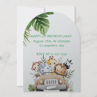 SAFARI-ABENTEUER GEBURTSTAGLICHE EINLADUNG, DIGITA EINLADUNG