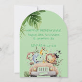 SAFARI-ABENTEUER GEBURTSTAGLICHE EINLADUNG, DIGITA EINLADUNG (Vorderseite)