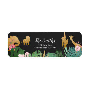 Safari Address Labels Wilde ein Tiere Jungle Zoo