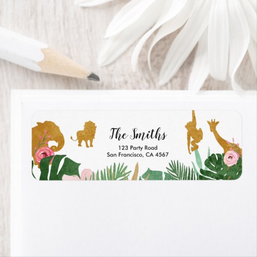 Safari Address Labels Wilde ein Tiere Jungle Zoo (Insitu)