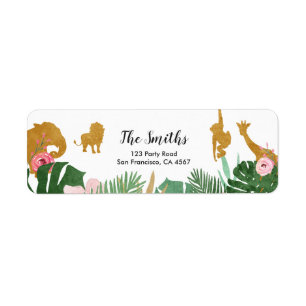 Safari Address Labels Wilde ein Tiere Jungle Zoo