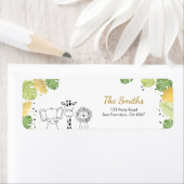 Safari Address Labels Wilde ein Tiere Jungle Zoo (Insitu)
