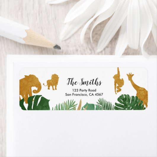 Safari Address Labels Wilde ein Tiere Jungle Zoo (Insitu)