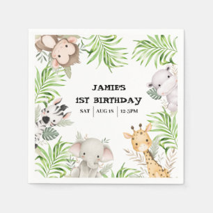Safari Adventure 1. Geburtstag Serviette