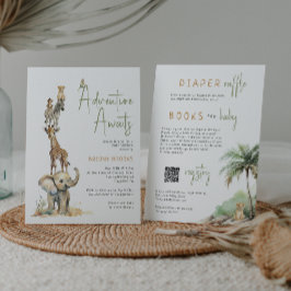 Safari Adventure Awaits | Alles in einer Babydusch Einladung