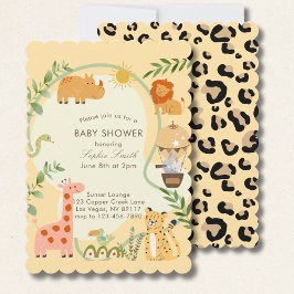 Safari Adventure Awaits Baby Shower scalloped Einladung