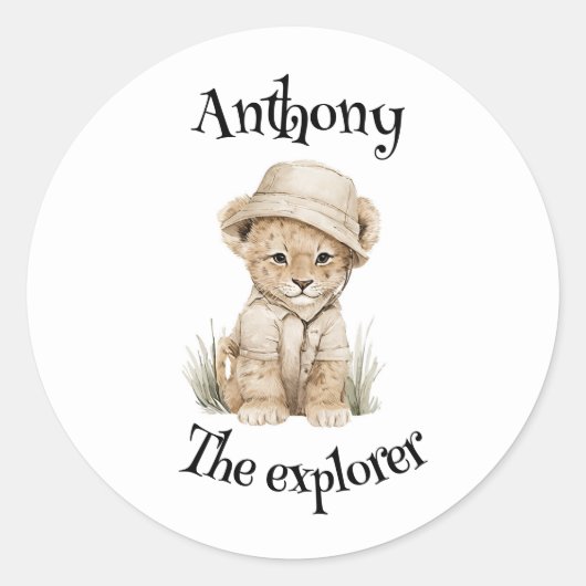 Safari Adventure Babies | Cute Watercolour Animals Runder Aufkleber (Vorderseite)