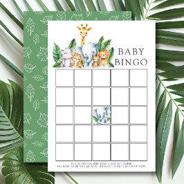 Safari Adventure Baby Dusche Bingo Spiel Einladung