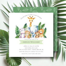 Safari Adventure Baby Shower Einladung